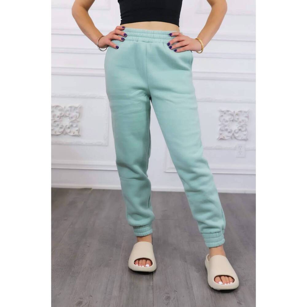 NEW SURELYMINE fleece lined thick jogger in green